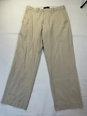 Polo Ralph Lauren Chino Mens Pants Pleated Cuffed Khaki 100% Cotton Size 32/30 • $16.06
