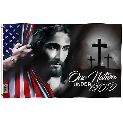 Anley 3x5 One Nation Under God Flag Good Friday Christian Jesus American Flags • $8.55