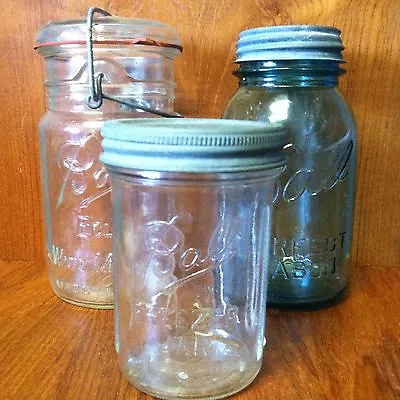 $15.99 • Buy Set Of 3 Ball Jars Eclipse Wide Mouth Perfect And Freezer Jar 2 Quarts 1 Pint