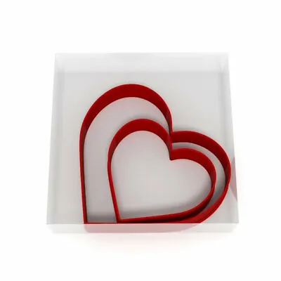 £3.49 • Buy Heart Cookie Cutter Set Of 2 Biscuit Dough Icing Pastry Shape UK