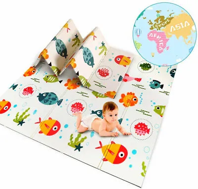 £9.99 • Buy Play Mat 2 Side Baby Kids Crawling Soft Blanket Folding Waterproof Floor Carpet