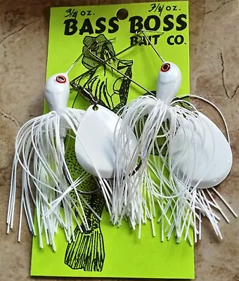 Two 3/4 Oz Bass Boss Hoss Thumper Spinner Baits-white-white-white Colorado Blade • $15.99