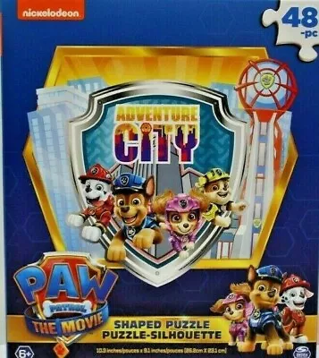 Jigsaw Puzzle 46 Pieces Paw Patrol The Movie Adventure City Badge Shaped 9 X 10 • $7.99