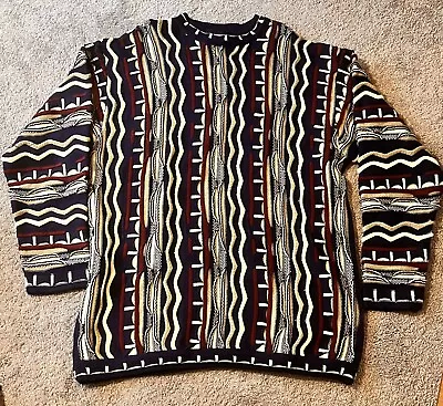 Coogi Australia Men’s Sweater Size 2X Burgundy Navy And Taupe • $175