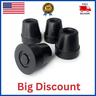 Durable Replacement Quad Cane Tips Extra Stability No-Slip Grip 1/2 Inch • $6.13
