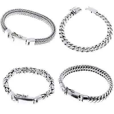 Mens Solid 925 Sterling Silver Bali Handmade Heavy Chain Bracelet Various Styles • $116