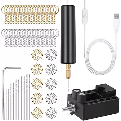 Mini Electric Hand Drill USB Jewelry Drill Set For DIY Jewelry Craft Making Tool • $15.69