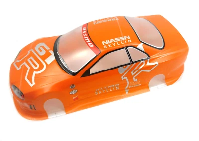 £19.01 • Buy Nissan GTR -ORANGE Prepainted (Printed) Bodyshell For 1:10 RC Car 190mm + Extras