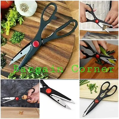 Kitchen Scissors Multifunctional Herb Meat Slicing Nut Cracker Bottle Opener 1Pc • £3.98