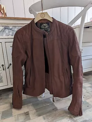 Roland Sands Ladies Trinity Leather Motorcycle Jacket - Tan Size M Au10 • $100