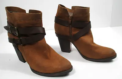 NEW Mossimo Francesca Cognac Cowboy Ankle Boots Straps Sz 10 • $22.09