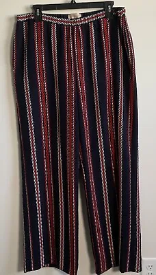 Philosophy  Pants Trouser Women’s Large Blue/red Vertical Striped Wide Leg. • $11.70