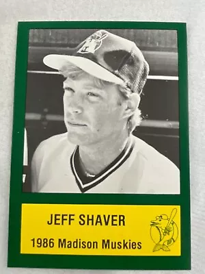 1986 Madison Muskies-TJSC Minor League Baseball Card#18-Jeff Shaver • $7.95