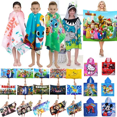 Character Microfibre Bath Beach Swimming Towel Wrap/Hooded Poncho Adults Kids • £7.63