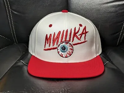 MNWKA Mishka Keep Watch EYEBALL Snapback Rare Eye Wool Hat Cap HTF White Red • $29.74