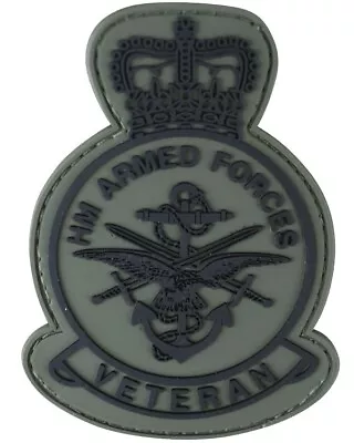 HM Armed Forces Veterans PVC Badge Morale Patch Hook & Loop Backed • £9