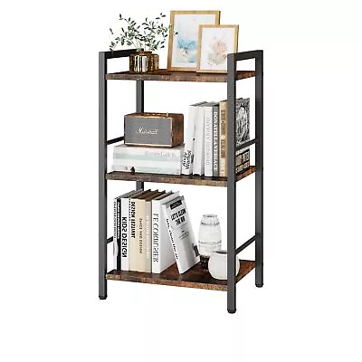 Bookshelf 3 Tier Open Bookcase Industrial Storage Book Shelf Vintage Standing... • $52.13