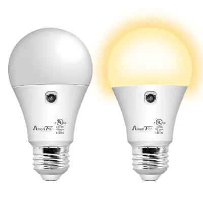 2 PCS Dusk To Dawn LED Light Bulb 10W(60 Watt Equivalent)800 Lumen UL Listed  • $11.99