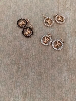 $69 • Buy Lot Of 6 LOUIS VUITTON LV ZIPPER PULL CHARM Gold  Tone Metal ,  Crystal 17mm 
