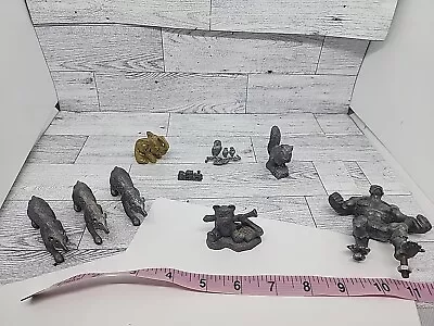 Vintage Lot Of 9 Miniature Metal/Pewter Animal/HULK Figurines BIN 3 • $9.99