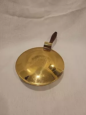 Vintage Etched Brass Butler Bed Warmer Virtute Non Verbis Wood Handle • $14.99