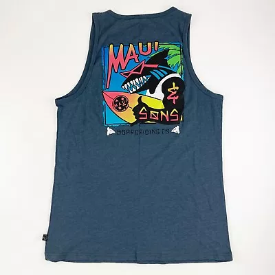 Maui And Sons Boarding Co Shark Tank Top Shirt Mens Large • $16.99