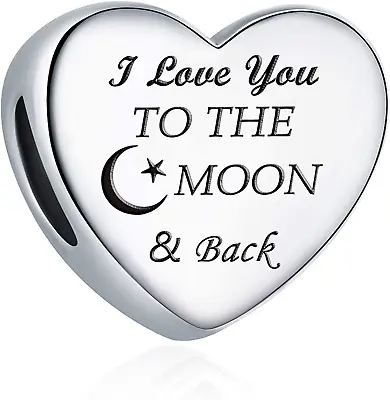 Charm Fit Charms Bracelet  I Love You To The Moon And Back  Love Heart Charms Ch • $13.74