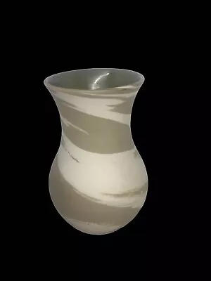 W.J. Gordy Hand Made Swirl Pottery Large Two Tone Vase Cartersville Georgia 8.5” • $150