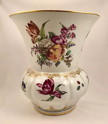 Antique Continental Porcelain Vase Meissen Style Hand Painted Floral • $895