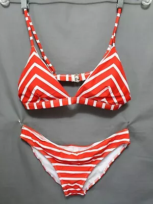 ZAFUL Women 82% Polyamide 18% Elasthane Red/white 2 Piece Bikini SZ LARGE 10 NEW • $14.85