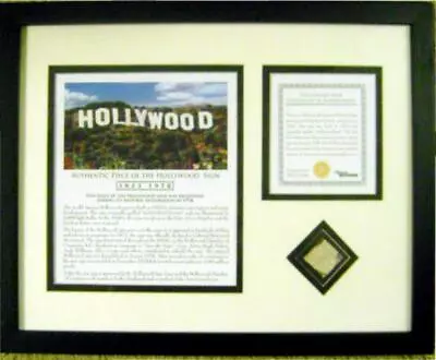 Hollywood Sign Actual Piece Framed With Coa 1923 To 1978 Framing Aged Scratched • $449