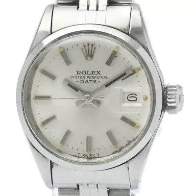 Vintage ROLEX Oyster Perpetual Date 6516 Steel Automatic Ladies Watch BF569399 • $1398.68