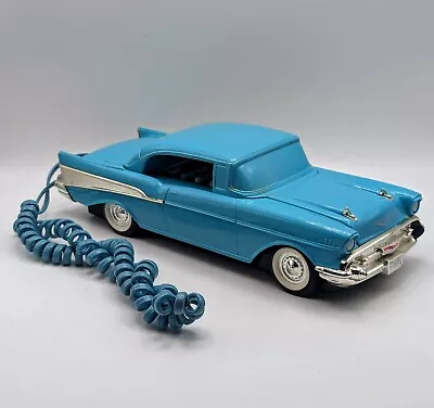 Vintage TeleMania Blue 57 Chevy Car Telephone With Cord 1970s Chevrolet  • $19.99