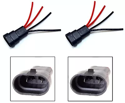 Wire Pigtail 2L Male 9006 HB4 Two Harness Head Light Socket Connector To LED Bar • $10.93