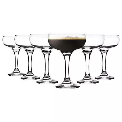 12x Espresso Martini Cocktail Glasses Set Champagne Coupe Saucers 200ml • £25