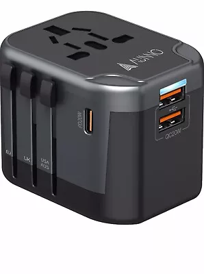 Universal Travel Adapter AUNNO Travel Adapter With 20W PD Fast Charging Port • £9.99