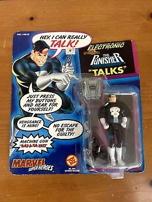 1991 Marvel Super Heroes Electronic Talking Punisher Action Figure Toy Biz • $19.99