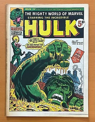 Mighty World Of Marvel #57 RARE MARVEL UK 1973. Stan Lee. FN+ Bronze Age Comic • $18.44