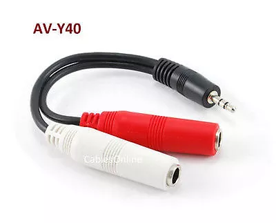 6  3.5mm Stereo Male To Dual 1/4  Mono Female Y-Splitter Cable AV-Y40 • $6.99