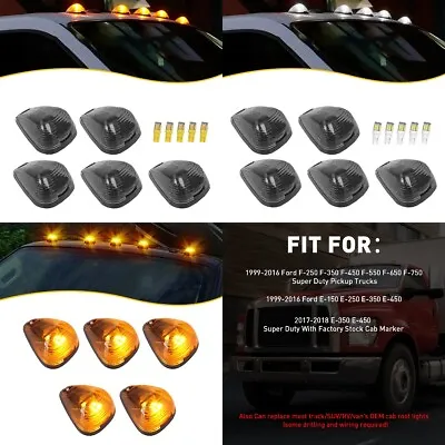 5x Smoke LED Cab Roof Lights Marker Amber/White For Ford F-250 F-350 Super Duty • $23.99