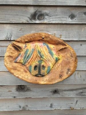 £39.99 • Buy Chainsaw Carved  Wall Hanger Carving Of A Highland Cattle Cow 