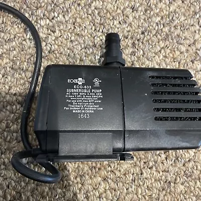 EcoPlus Eco 633 Fixed Flow Submersible/Inline Pump 594 GPH Hydro Aqua  • $20