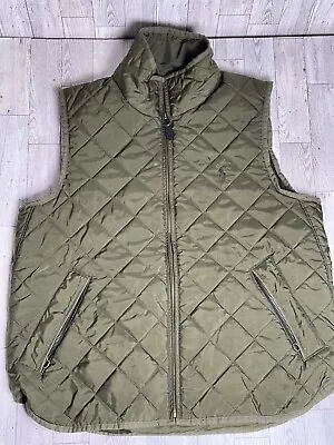 Polo Ralph Lauren Army Green Puff Diamond Quilted Vest Hunting Hiking Vest  L • $40