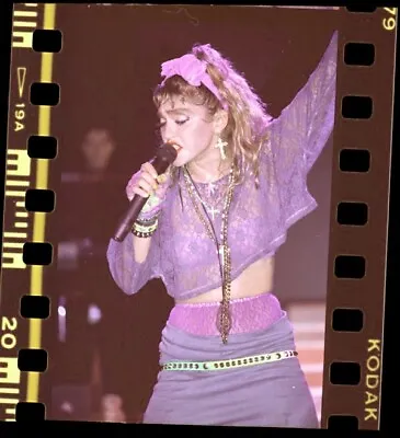 Madonna Concert Virgin Tour Bare Midriff Purple Bra Original Camera Negative  • $39.99