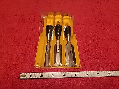 Sears 3 Piece Wood Chisel Set 936891 In Pouch Vtg Usa 🇺🇸 • $25.95