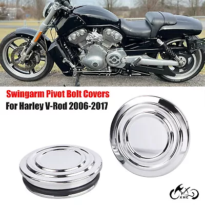 Chrome Swingarm Pivot Bolt Covers For Harley V-Rod 06-17 Street Rod XG750A VRSCR • $24.68