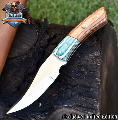 CSFIF Handmade Skinner Knife D2 Tool Steel Hard Wood Wooden Bolster Gift • $6.50