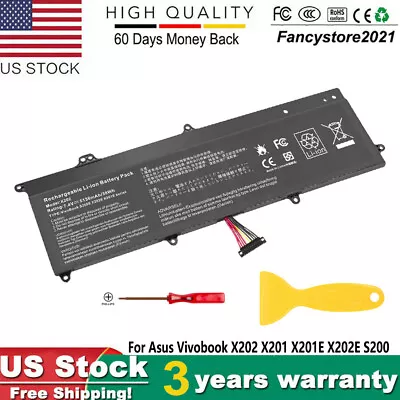 C21-X202 Battery For ASUS VivoBook X202 X202E X201E S200E Q200E Series Laptop US • $17.85