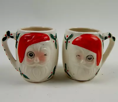 Vintage Winking Santa Mug Japan Very Good Condition 2.75  • $39.95