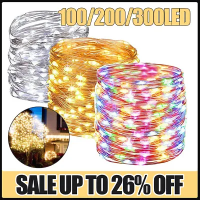 LED Solar String Lights Waterproof 5/10/20/50M Copper Wire Fairy Outdoor Garden • £8.69